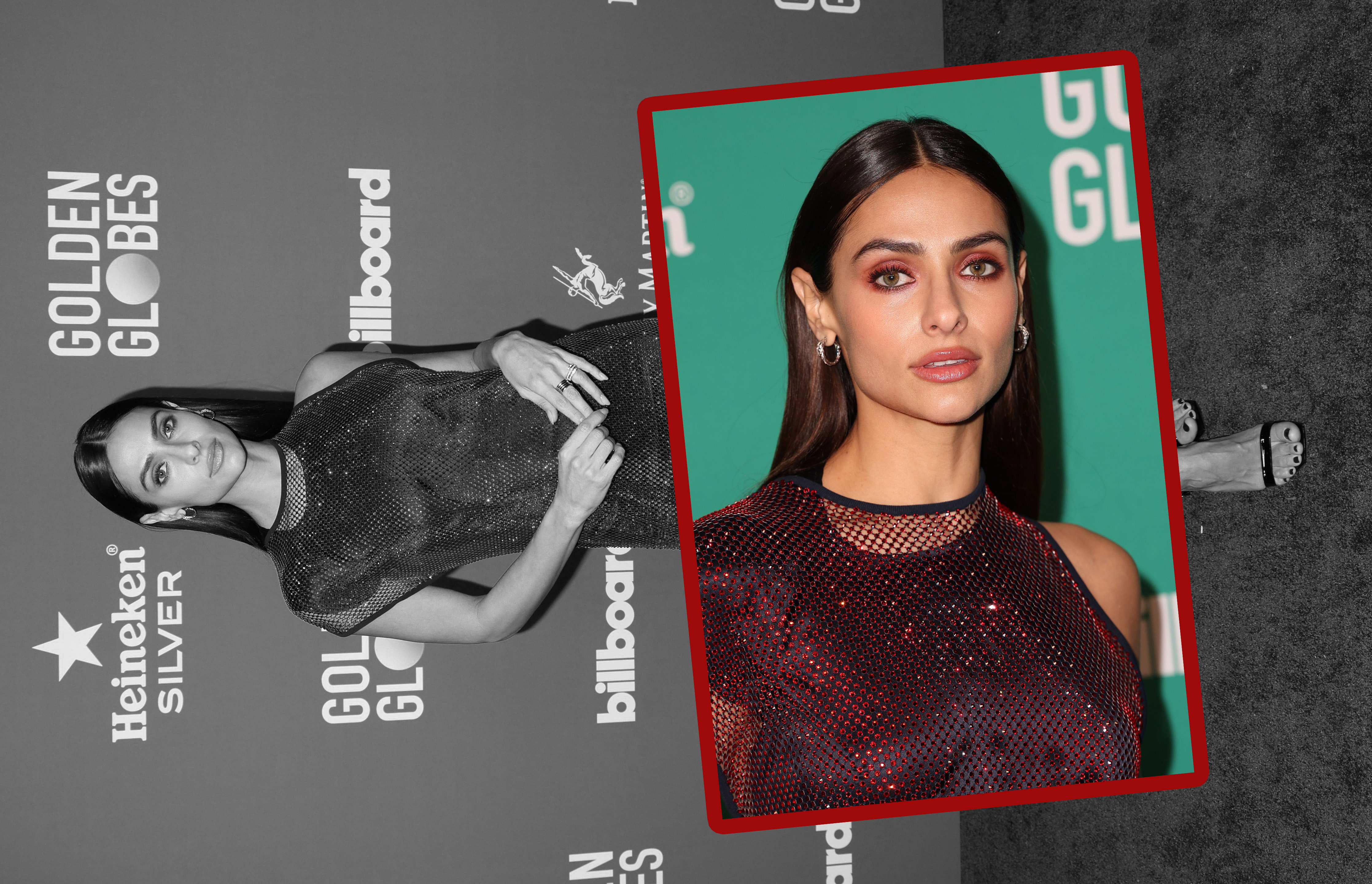Renata Notni enciende el after party de los Golden Globes en rojo brillante